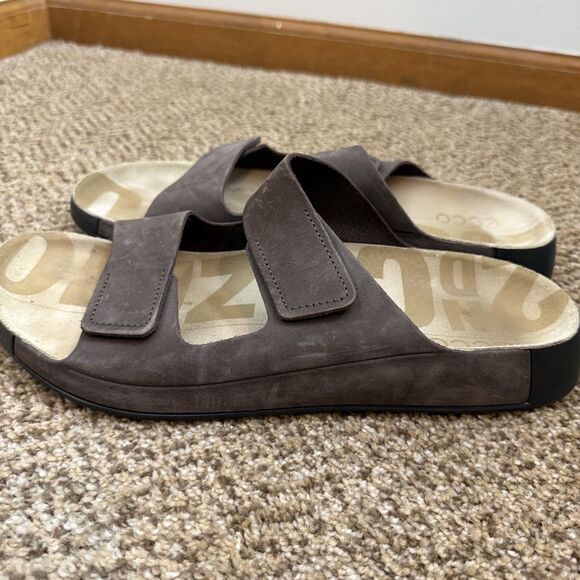 Ecco 2nd Cosmo Sandals Slide Brown Mens Size 45 / 11-11.5 - Picture 7 of 11